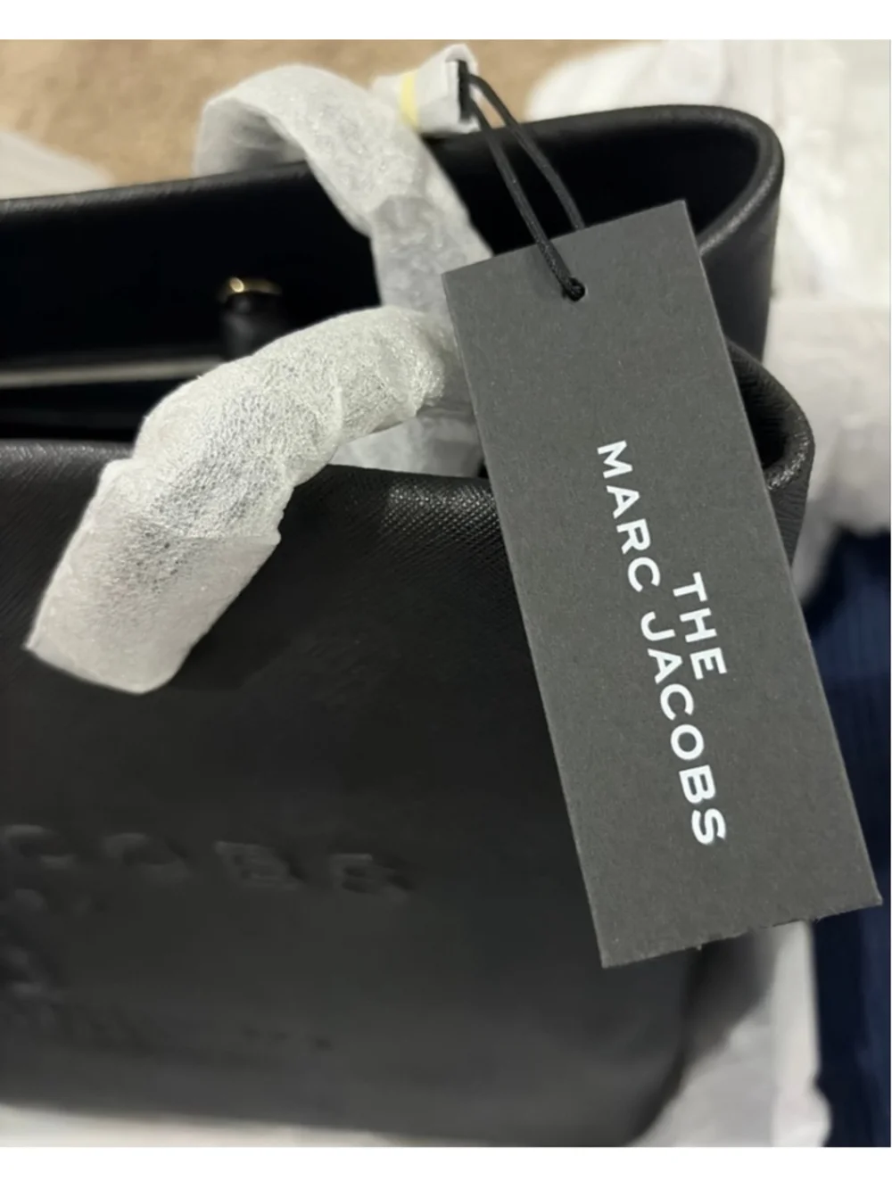 NWT Marc Jacobs Logo Shopper East-West Tote Bag in Black
